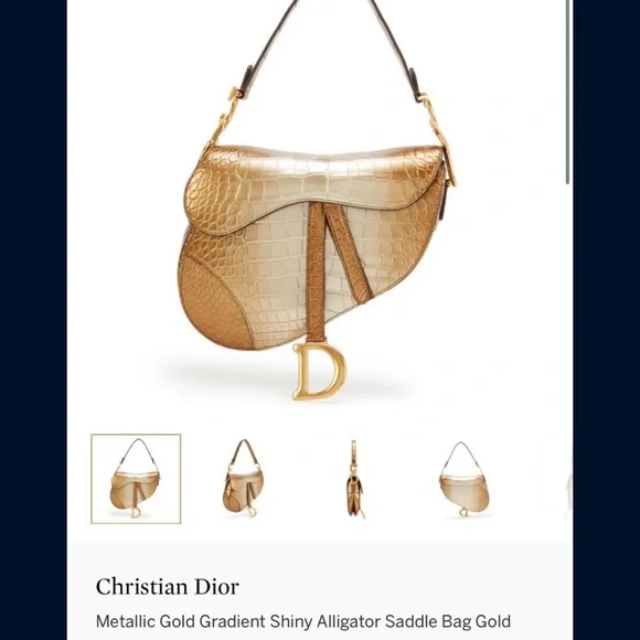 Metallic Burgundy Shiny Alligator Saddle Bag Gold
Hardware - Picture 11 of 11